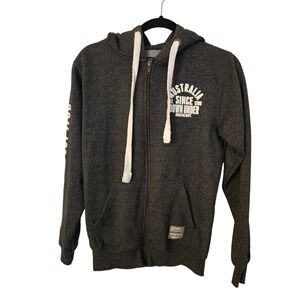 Irish Connexxion Zip Up Hoodie Fleece Charcoal‎ Gray Streetwear Size S